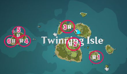 Genshin - Twinning Isle Painted Wall Locations