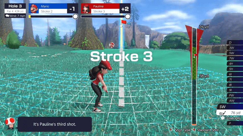 Mario Super Rush Choosing Golf Club
