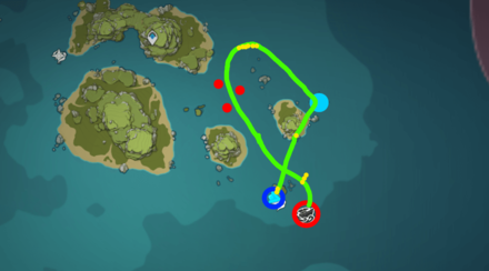Genshin - Rough Water Rush Course Route