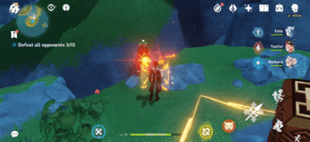 Genshin - Use Straight Shooter on a Single Enemy