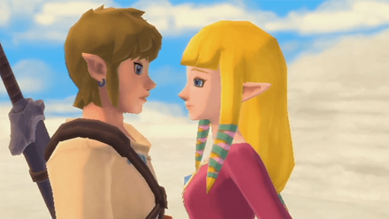 Zelda Skyward Sword - Link & Zelda Cutscene (Wii Version)