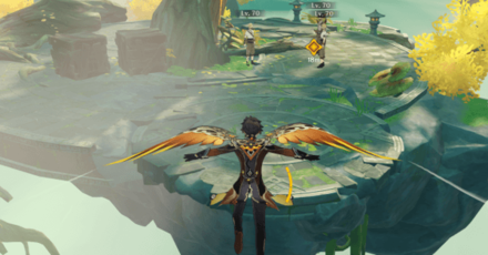 Genshin - Ride the Wind Current onto an elevated platform