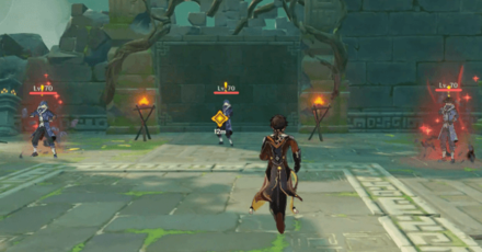 Genshin - Defeat two waves of enemies