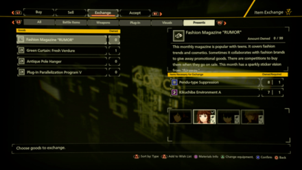 Scarlet Nexus - Exchange Shop