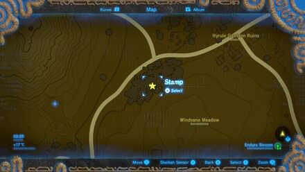 Endura Shroom - Windvane Meadow and Hyrule Garrison Ruins Map