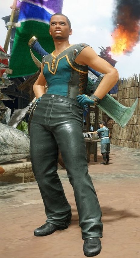 Black Leather Legs Layered Armor M