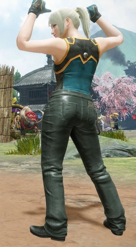 Black Leather Legs Layered Armor F