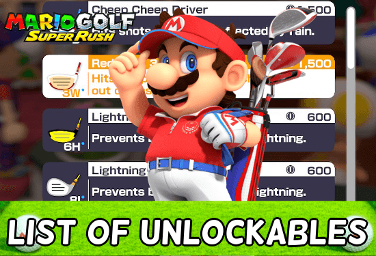 Mario Golf List of Unlockables.png