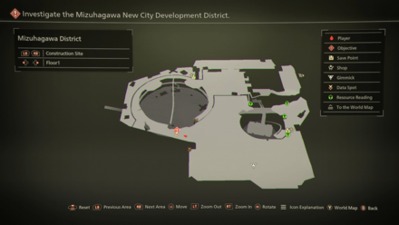 Mizuhagawa District Construction Site Map