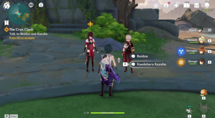 Genshin - The Crux Clash - Talk to Beidou and Kazuha