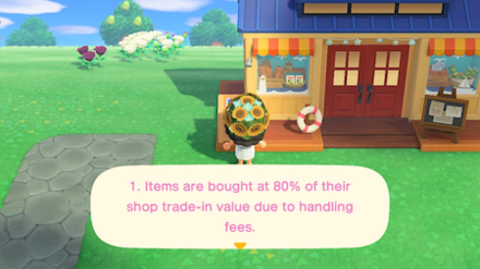 ACNH - A resident learns of the handling fee from the Drop-Off Box