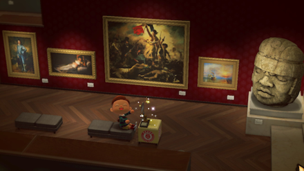 ACNH - Player next to the Art section stamp rally