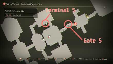 Arahabaki Gate 5 Map Location for Yuito Route