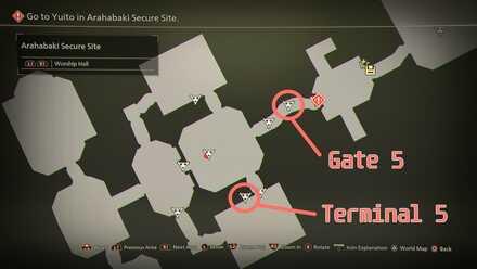 Arahabaki Gate 5 Map Location for Kasane Route