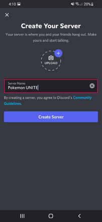 Pokemon UNITE - How to Create a Discord Server - Enter Server Name