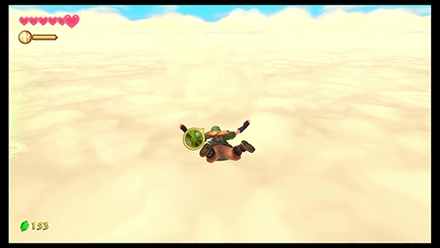 Ride your Loftwing to the green pillar of light before jumping off to descend in that area