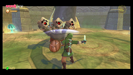 Defeat the Staldra by slashing across its heads at the same time