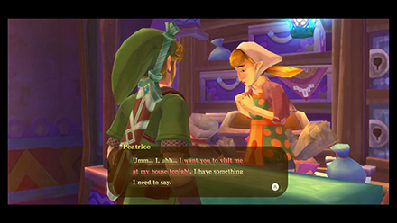Zelda Skyward Sword HD - Item Check Crush Walkthrough - Talk to Peatrice at the Item Check
