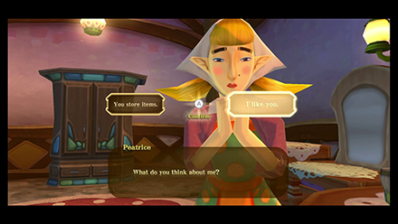 Zelda Skyward Sword HD - Item Check Crush Walkthrough - Confess to Peatrice