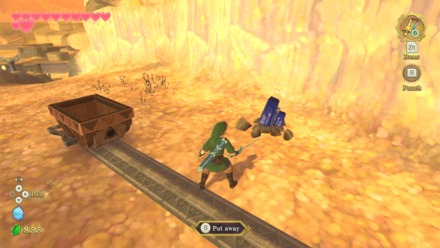 Zelda Skyward Sword HD - Missing Party Wheel Walkthrough Desert Entrace Timeshift Stone