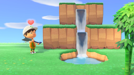 ACNH - Two-tiered waterfall