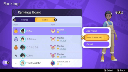 Pokemon UNITE - View Trainer Info