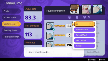 Pokemon UNITE - Filter View (General)