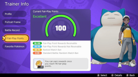 Pokemon UNITE - Fair-Play Points