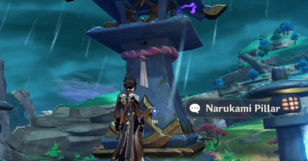 Genshin - Go to the Narukami Pillar and observe it