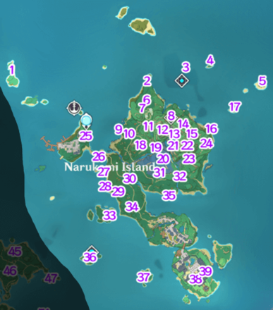 Genshin Impact - Electroculus Locations - Narukami Island
