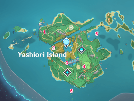Genshin Impact - Yashiori Island Tombstone Locations