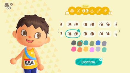 ACNH - Player changing their eye shape and color