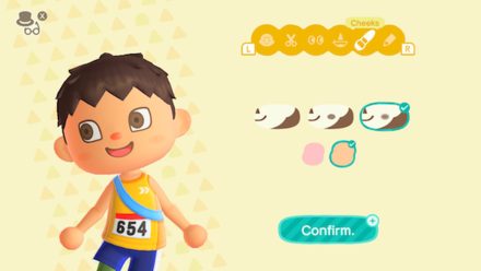 ACNH - Player changing their cheek color blush