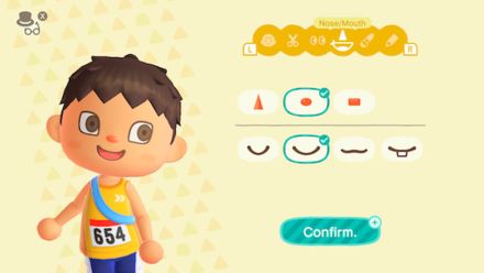 ACNH - Player changing their nose and mouth