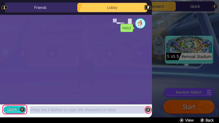 Pokemon UNITE - Chat in Lobby