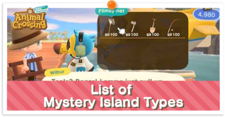 ACNH - List of Mystery Island Types partial