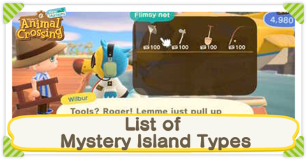 Animal Crossing: New Horizons (ACNH) - List of Mystery Island Types: Mystery Island Tour Guide