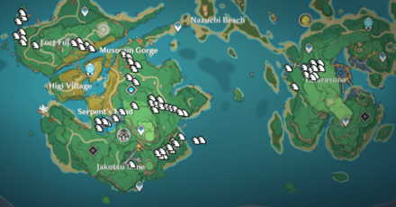 Genshin Impact - Inazuma Local Specialty Locations for Crystal Marrow