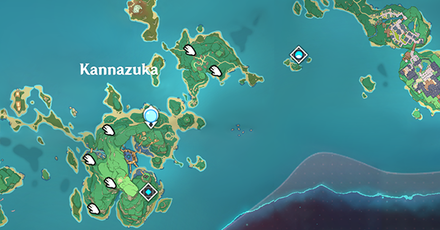 Inazuma - Kannazuka Island Lavender Melon Locations