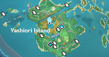 Inazuma - Yashiori Island Lavender Melon Locations