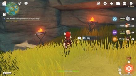 Genshin Impact - Sinister Instruction - Dig at Higi Village.png