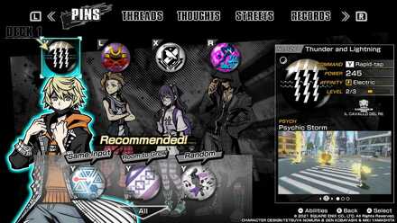 NEO TWEWY Pin Menu