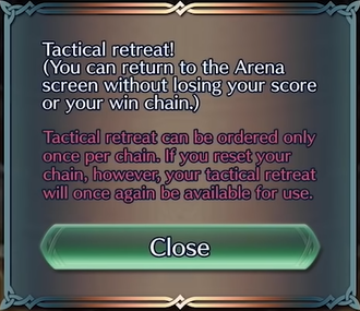 Tactical Retreat the Arena