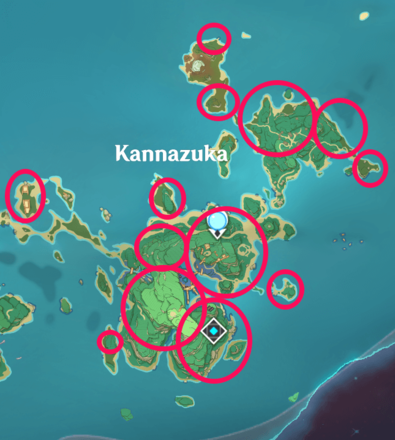 Inazuma - Kannazuka Island Otogi Wood Locations