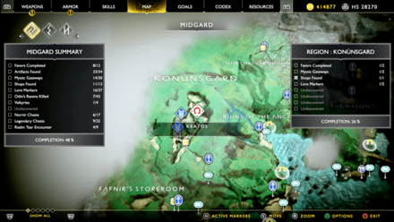 God of War PS4 - Reginn Map