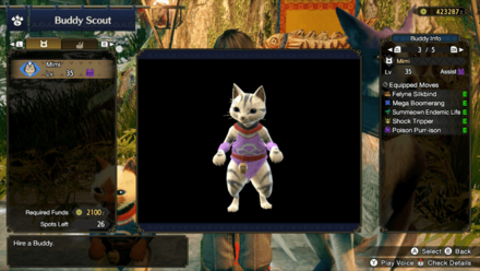 MH Rise - Palico Mimi - Equipped Moves