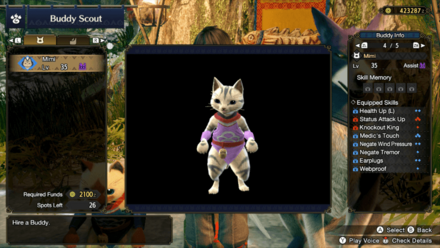 Monster Hunter Rise (MH Rise) - Palico Mimi - Skills