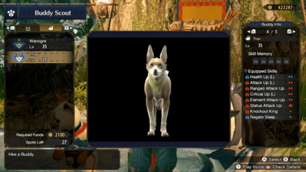 MH Rise - Palamute Thor - Skills