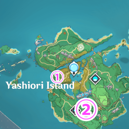 Inazuma - Yashiori Island Bake-Danuki Locations