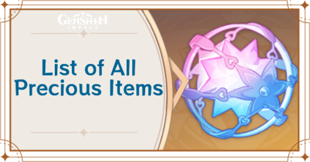 Genshin - List of Precious Items